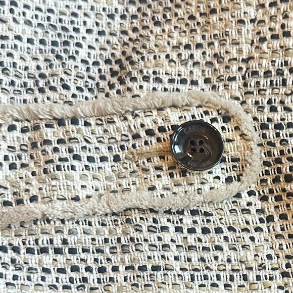 Karen Millen Cream Black Button-Down Blazer Jacket Tweed Work Size 10 Women's - Picture 7 of 10